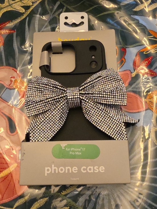 heyday Other - heyday Black iPhone Case with Silver Rhinestone Bow